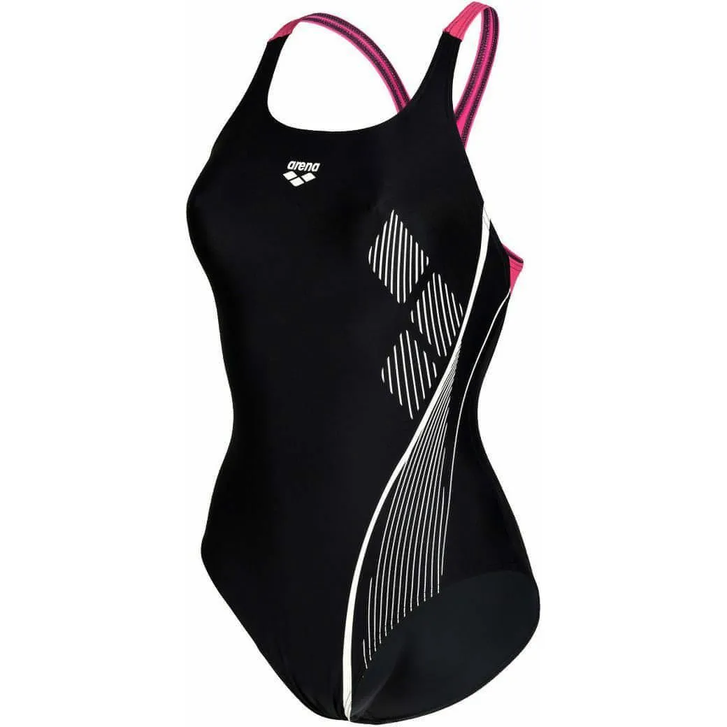 Arena Graphic Pro Back Womens Swimsuit - Black Laid-Back Vibes