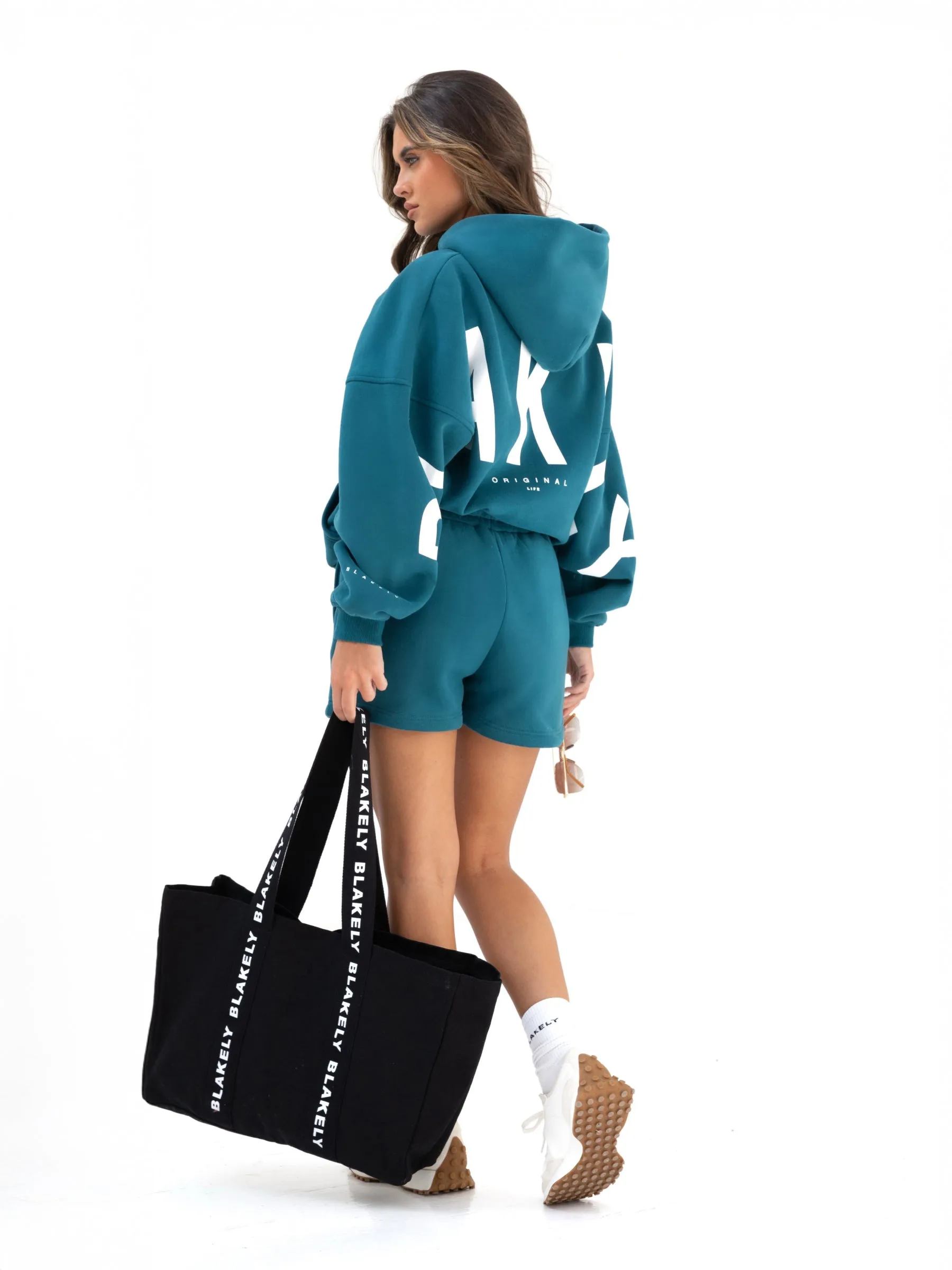 Errand Ready Contrast Stitching Isabel Oversized Hoodie - Storm Teal