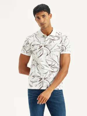 Trendy Colors Striped Design Men's All Over Print Slim Fit Polo T-Shirt