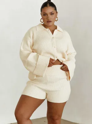SweatWickingLining Sport Ease Jadri Knit Shorts Cream Curve