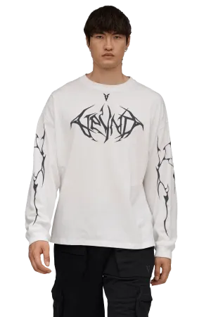 Anti fog coating Quick Release Closures LONG SLEEVE T-SHIRT BLACK VEINS GRAPHIC - Optic White Hydrodynamic Design