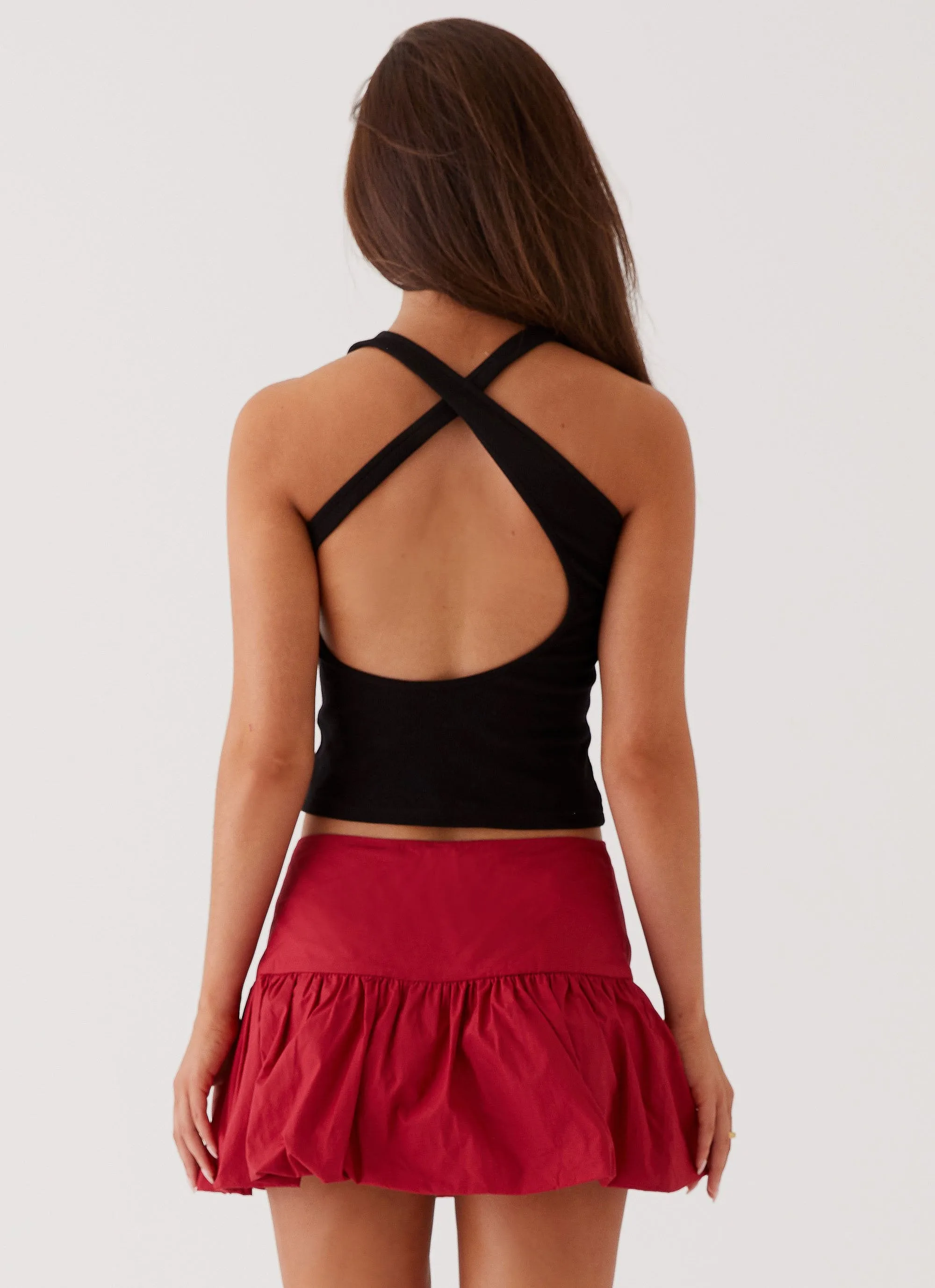Hotel California Low Rise Mini Skirt - Red Mix-And-Match
