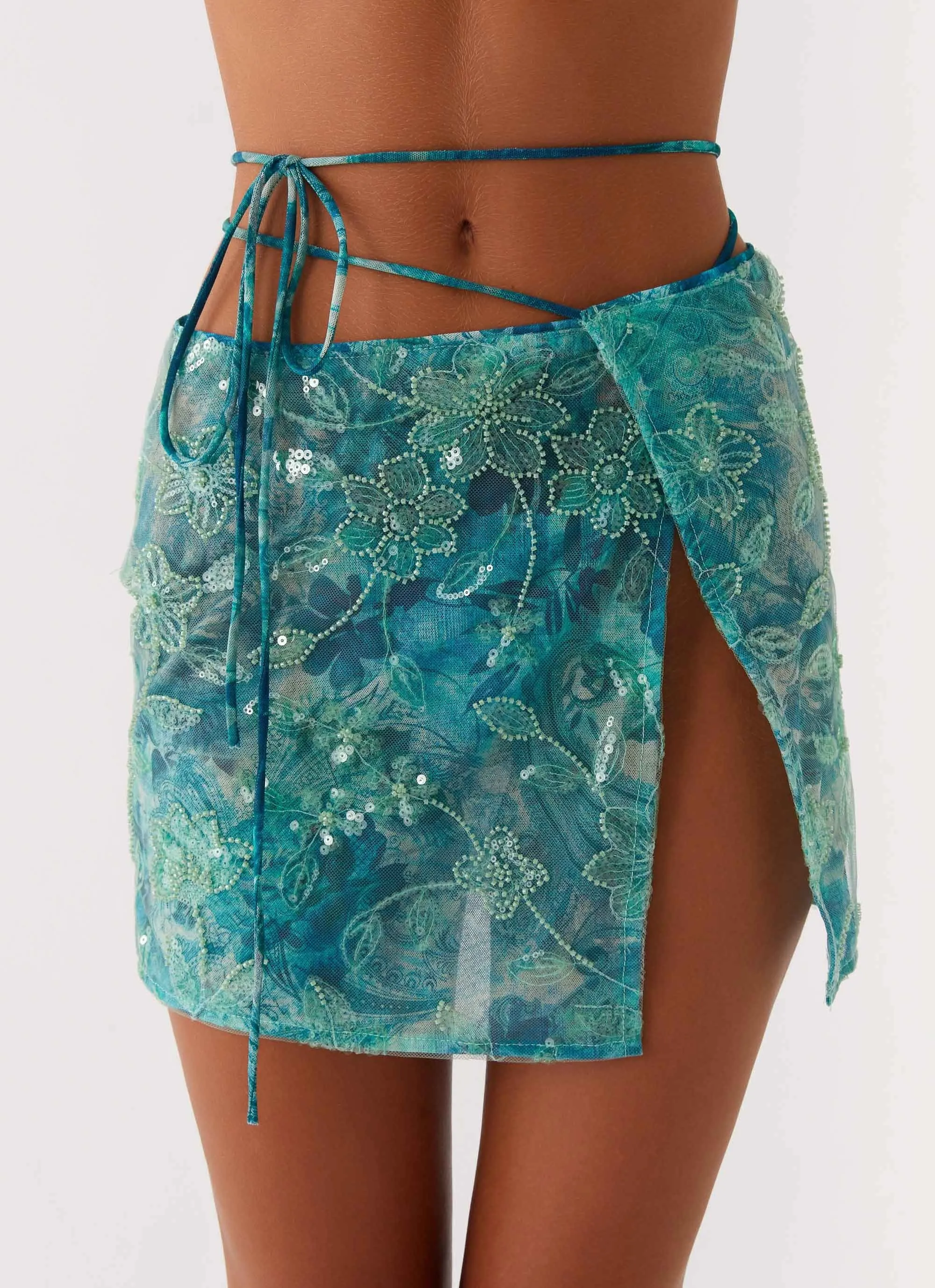Stacie Mini Skirt - Teal Work Comfort