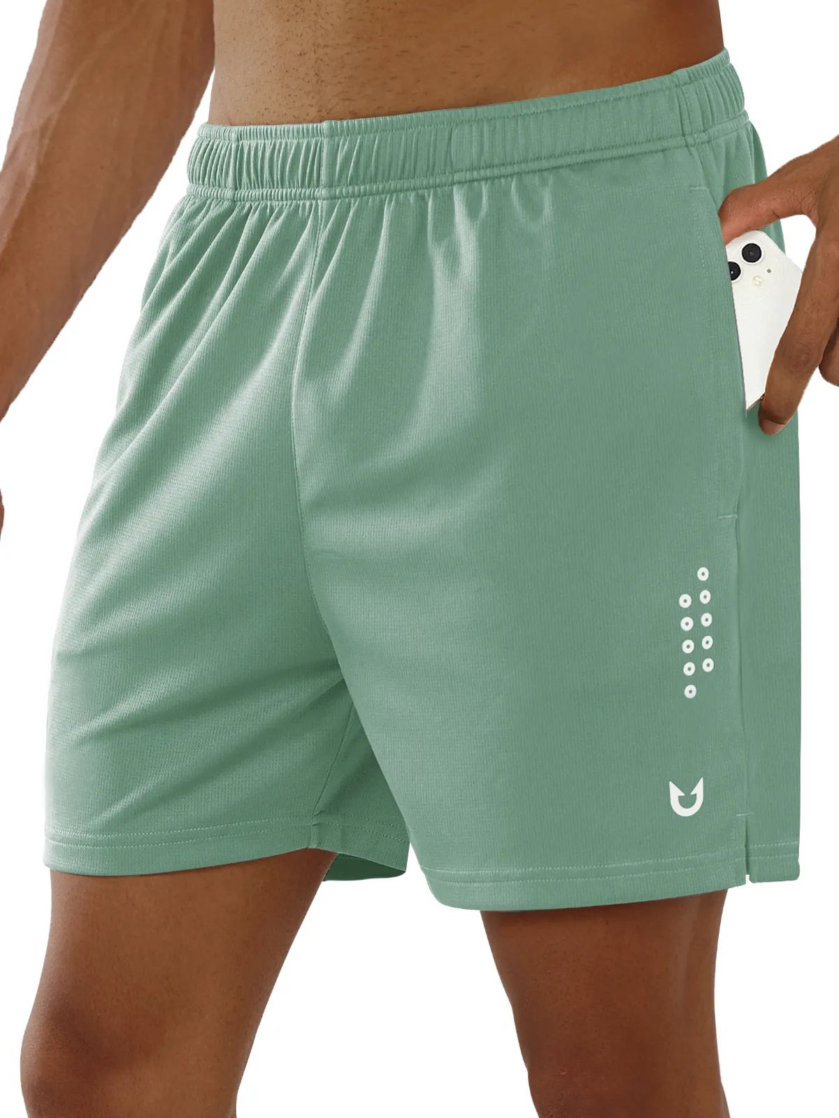 Mens 5 Inch Gym Running Shorts With Phone Pocket Quick Dry Mesh Shorts Flexible Mobility Minimalist Look