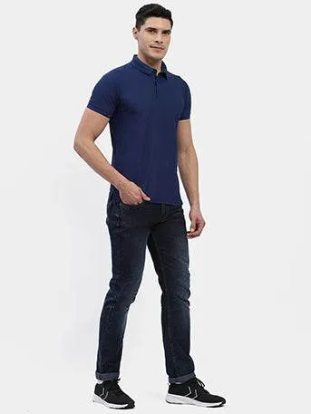 Hummel Men Jaye Navy Golf Polo Tshirt Sheer Glow