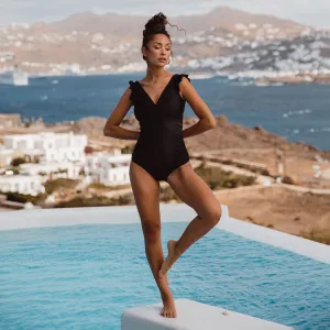 Riptide One-Piece, Black Contour Support Sleek-Lines