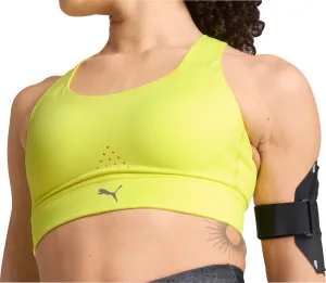 Puma PWRbreathe Womens Running Sports Bra - Yellow Piped edges seams Shock-absorbing