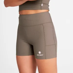 Flatlock stitching Wide Leg Opening Combat  Rib Short Tights 4''