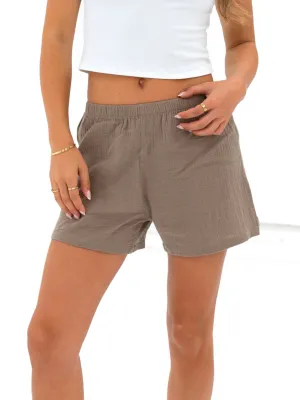 Quick Dry Fabric Mila Summer Shorts - Tan