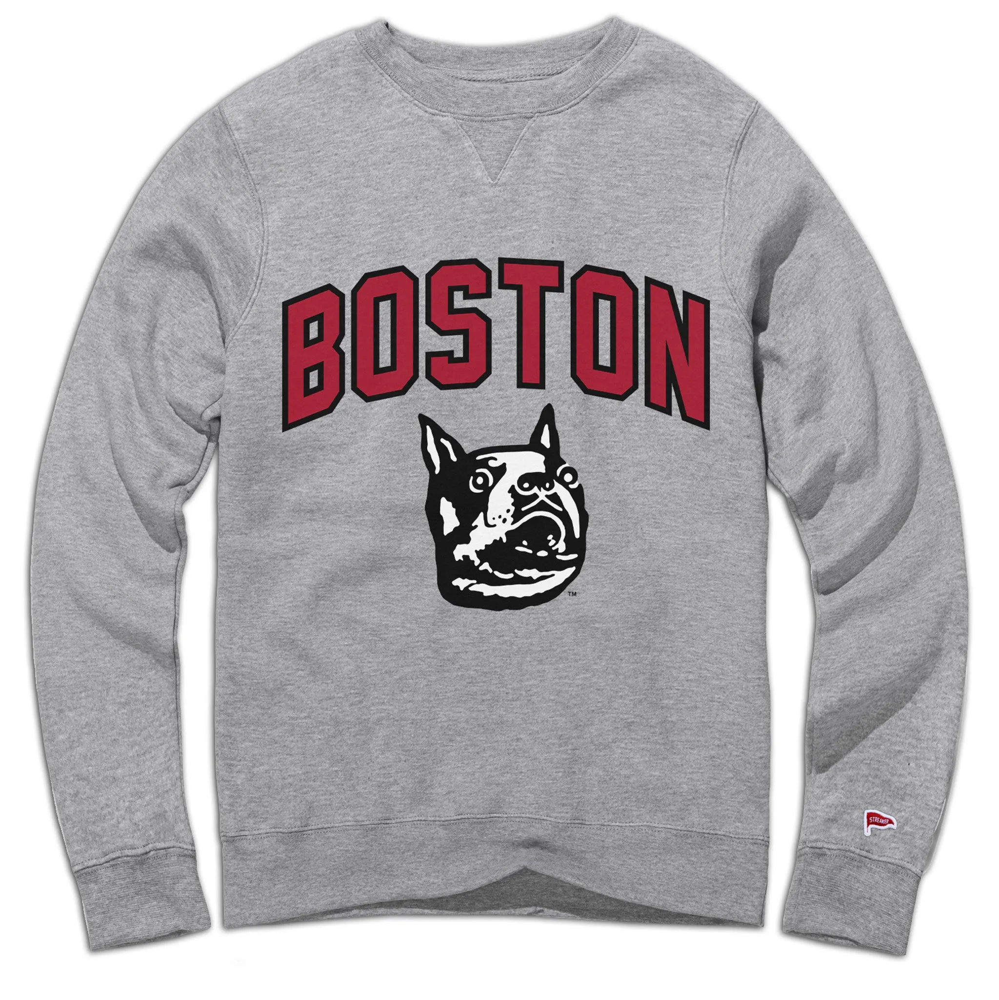 Boston University Vintage Hockey Crewneck Hidden Pocket Wool blend