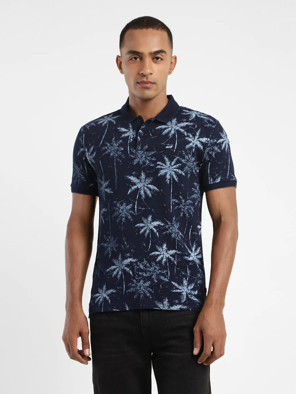Men's Tropical Polo T-shirt Multipanel Construction