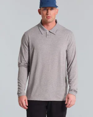 Stylish Neckline Athletic Fit Sport Utility LS Polo