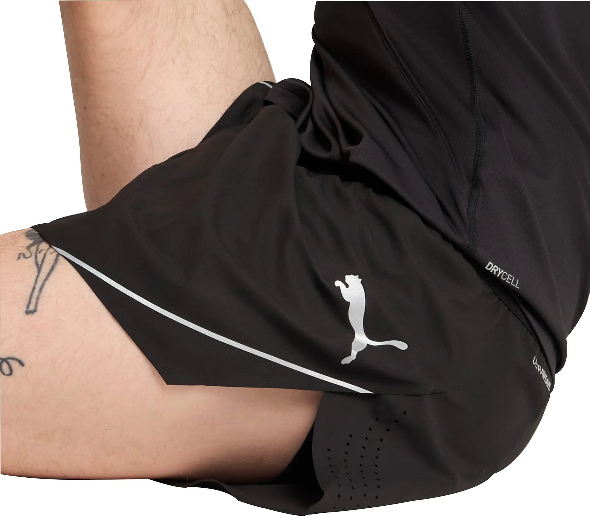 Puma Raceday Ultraweave 3 Inch Split Mens Running Shorts - Black Modular Storage Design