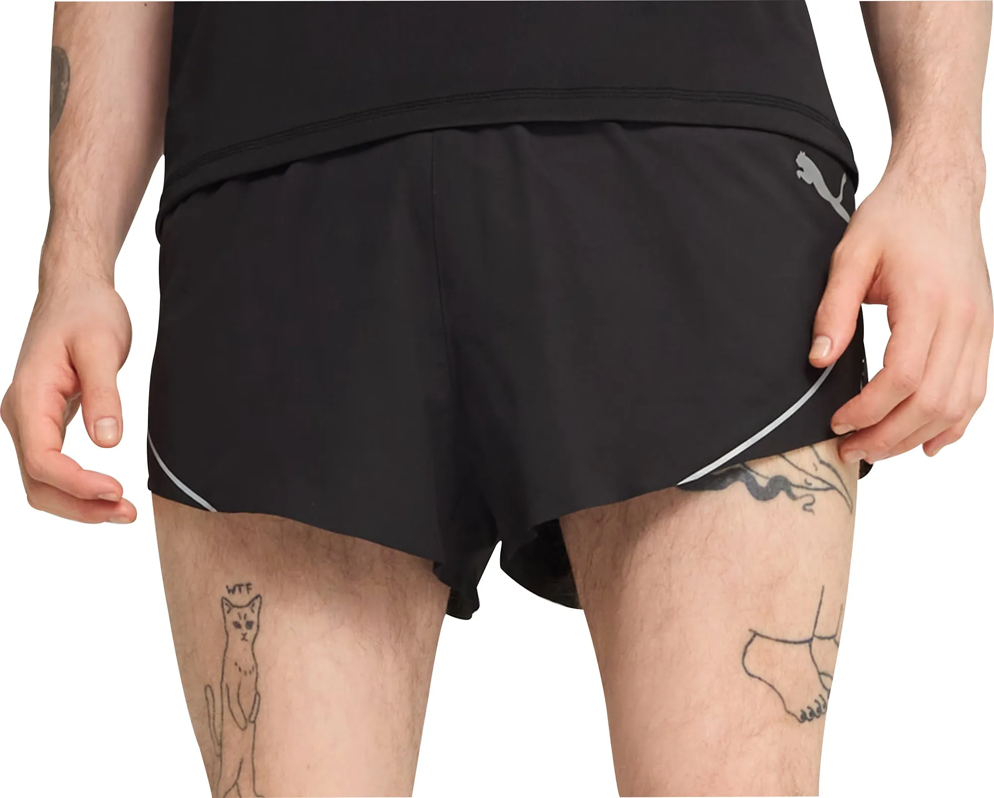 Puma Raceday Ultraweave 3 Inch Split Mens Running Shorts - Black Style Choice Fitness Enthusiast