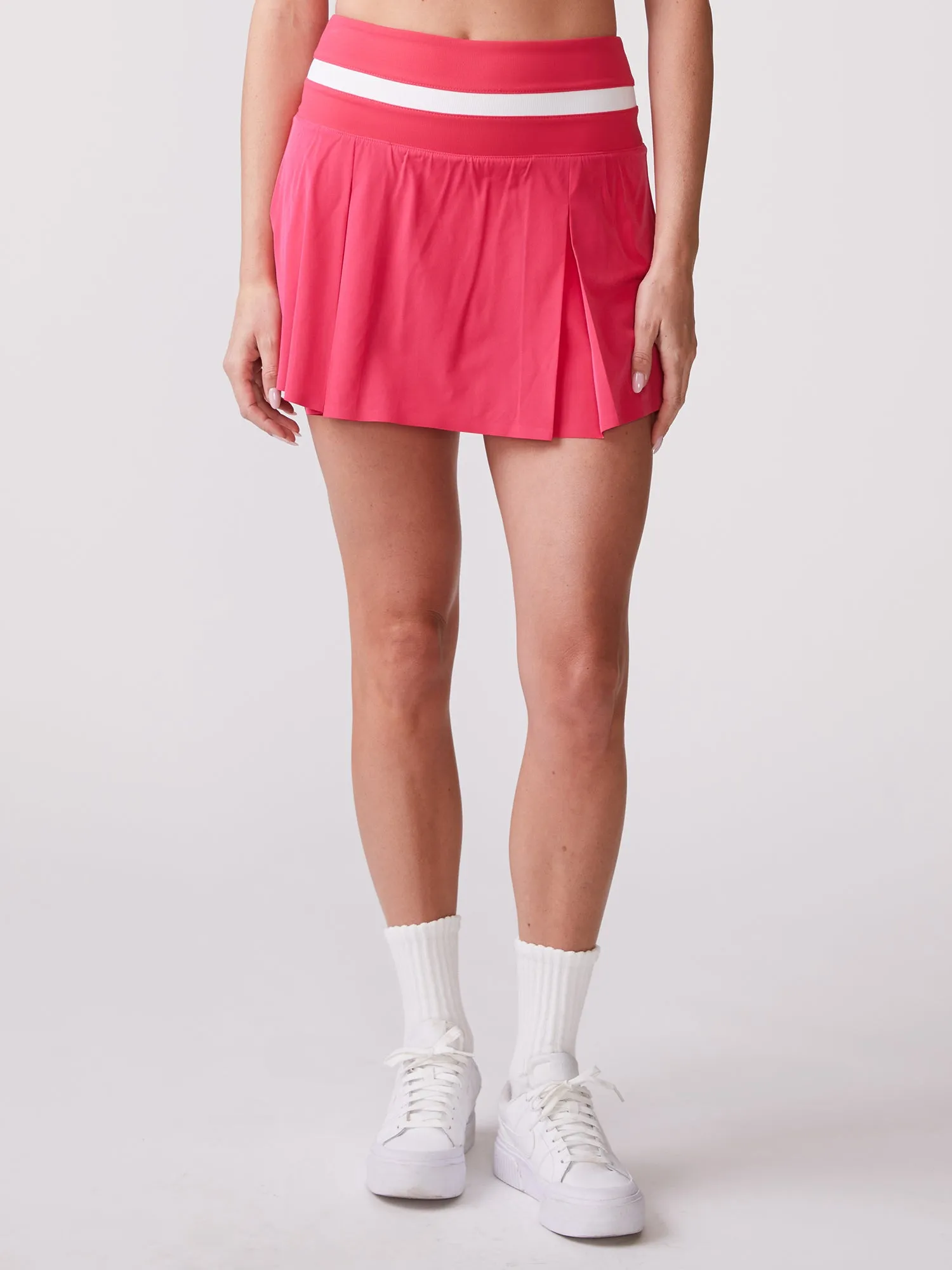 Rib Trim Box Pleat Skort Lightweight warm-weather dress Fresh Appeal