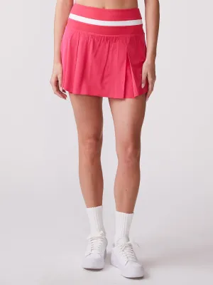 Sleek Appearance Rib Trim Box Pleat Skort