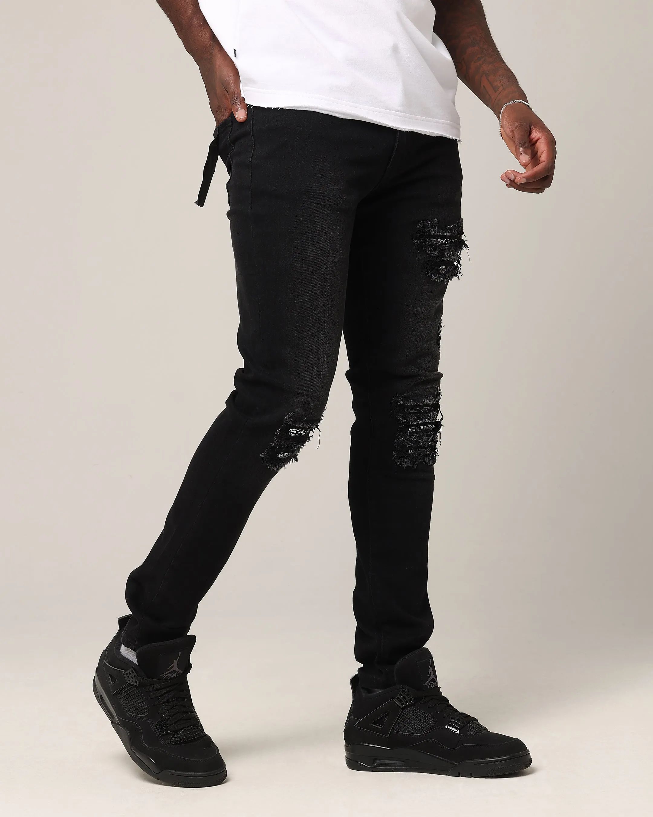 Saint Morta Paisley Summum Jeans Black Shadow Spring Mood Affordable Non Fade Fabric