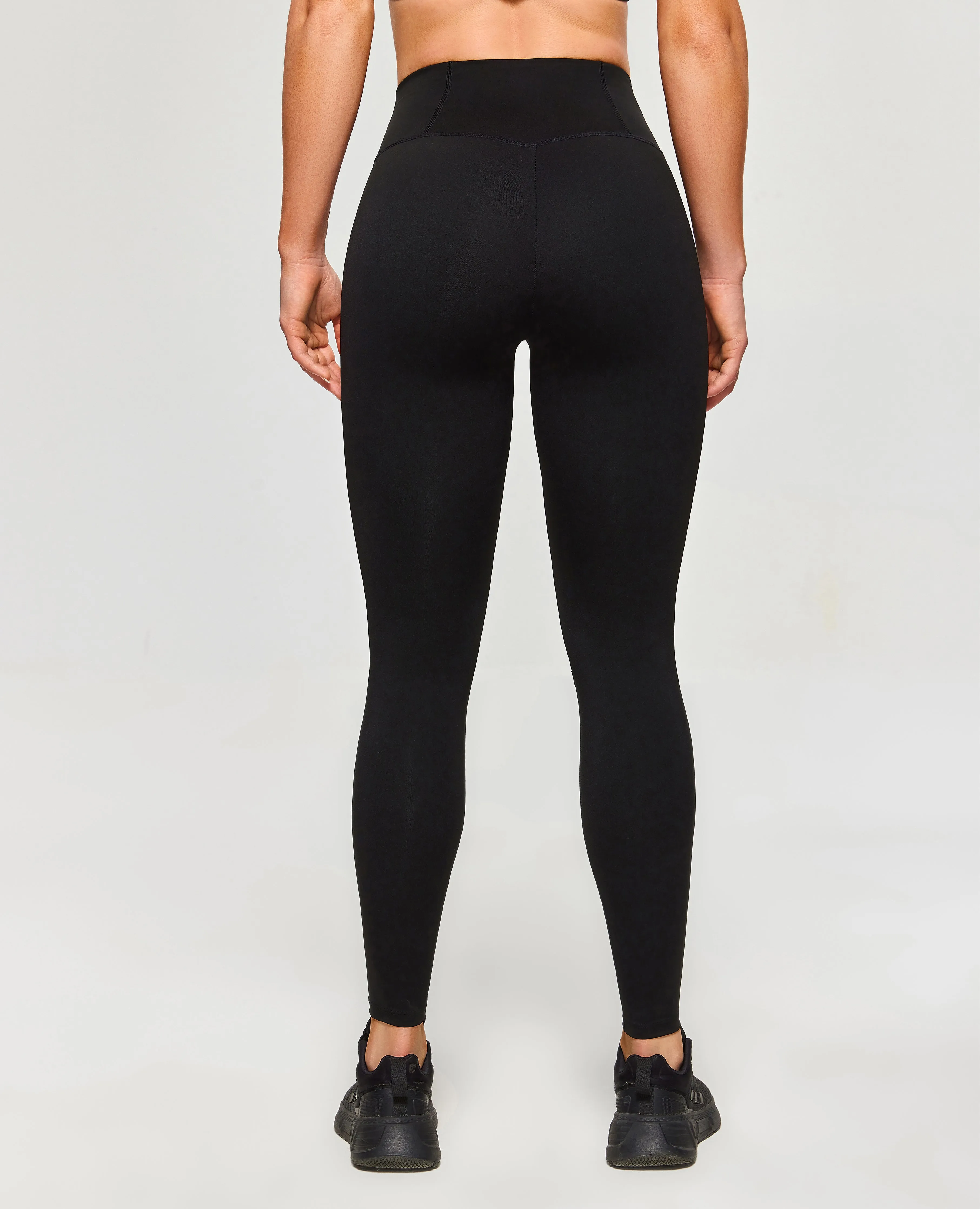 Extra Soft Unisex Style Home Lounge Fade Resistant Firmabs High Waist Compression Leggings - Black