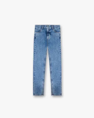 Split Hem Straight Jean - Washed Blue Minimal Outfit Spring Mood Bold