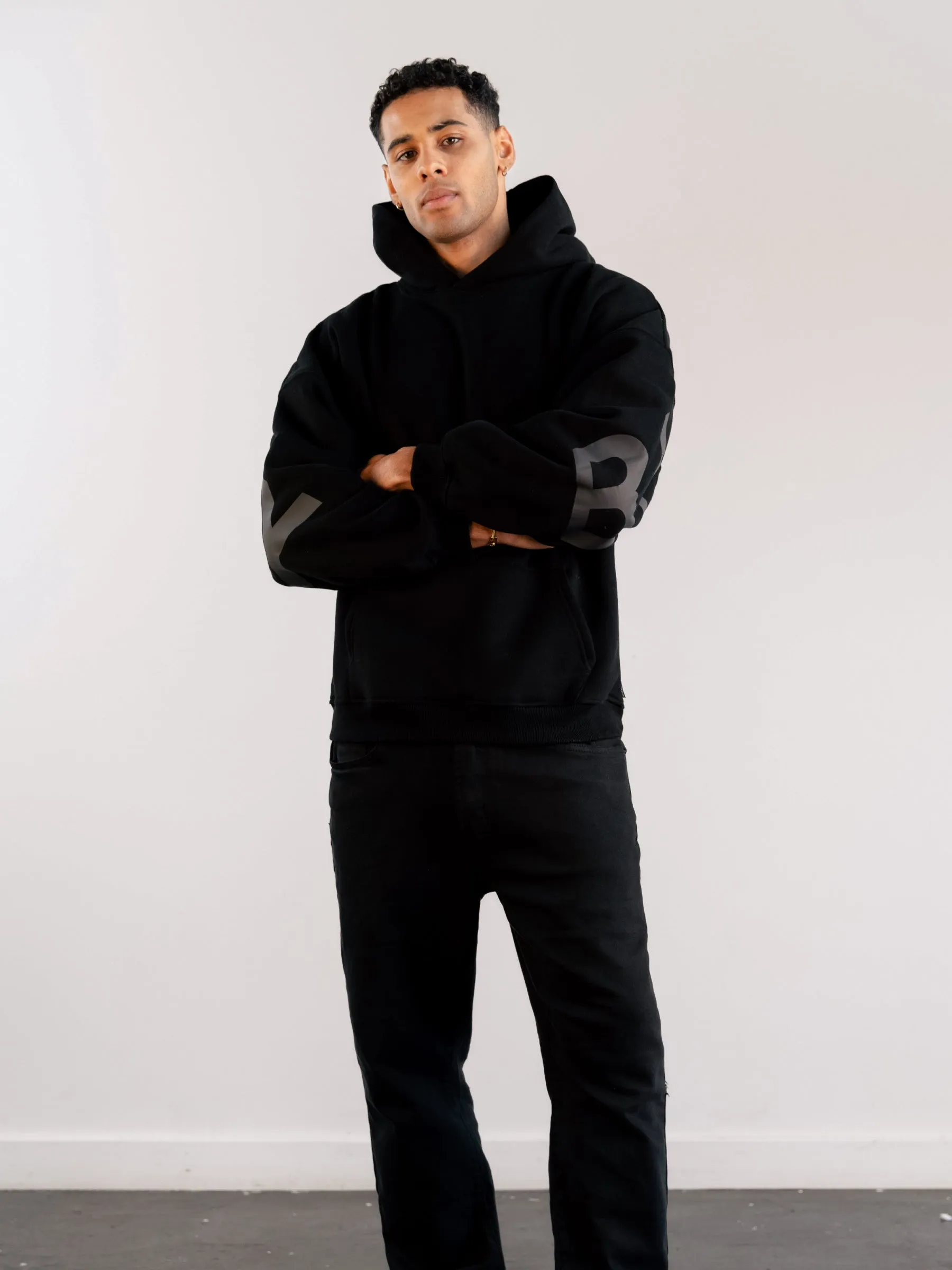 Tonal Idris Oversized Hoodie - Black Lightweight Layer