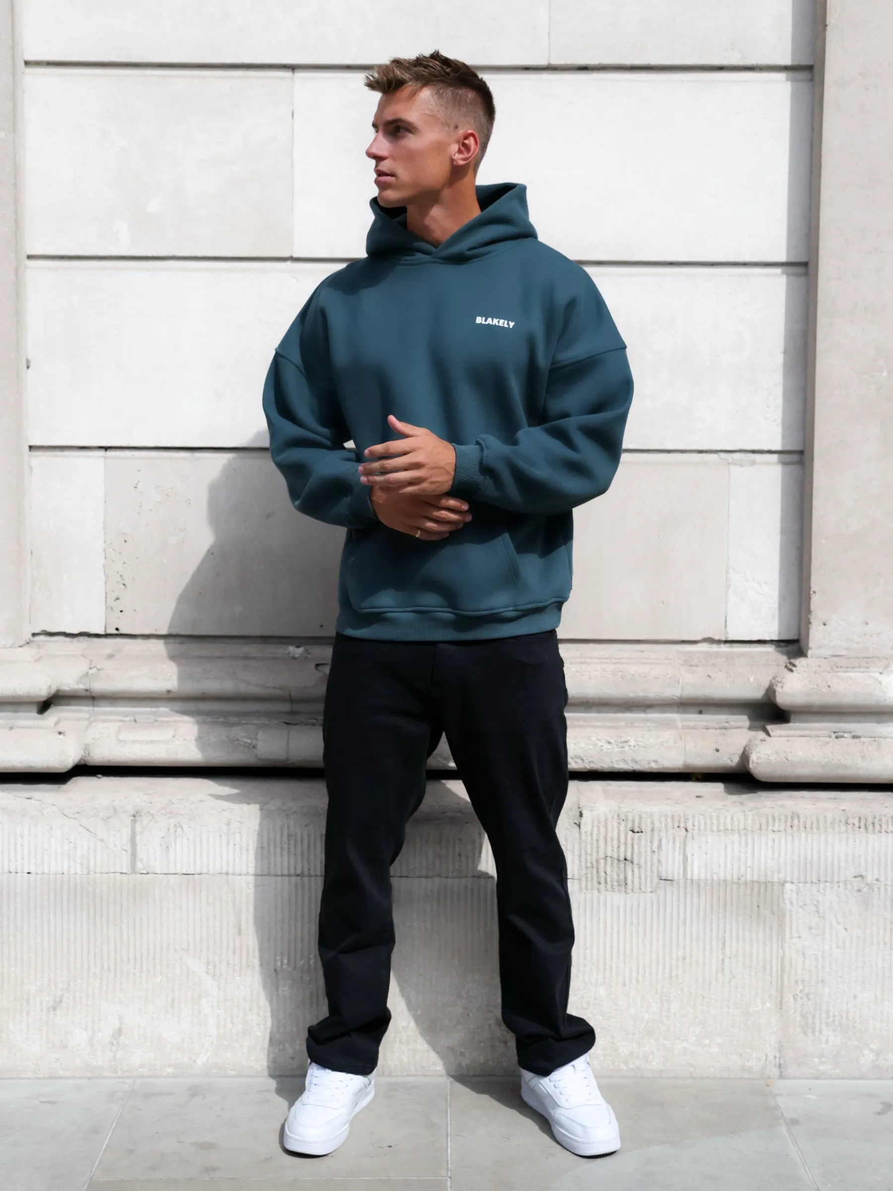 Arlo Relaxed Hoodie - Teal Green Weekend Brunch