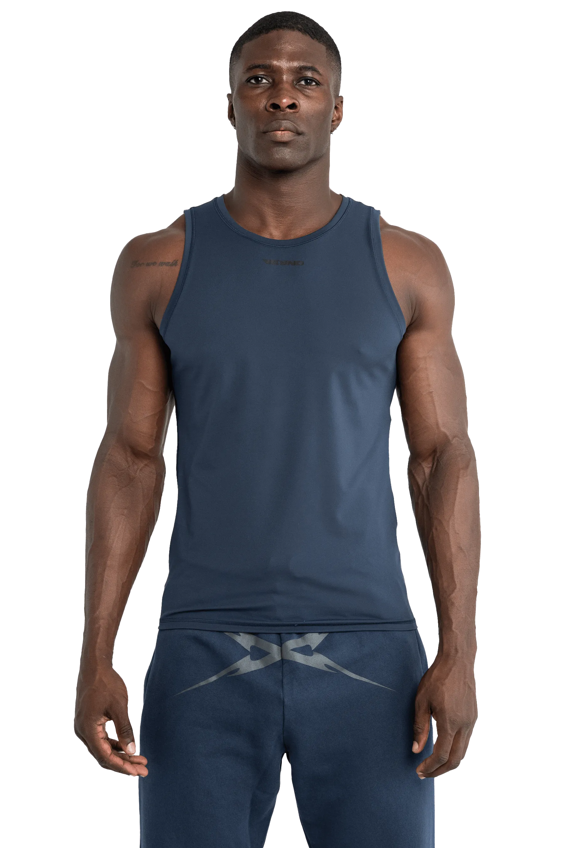 Waterfront Living MUSCLE TANK - Navy Odor Resistant Fabric