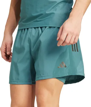 adidas Own The Run ClimaCool 2 In 1 Mens Running Shorts - Green Minimalist Style Anti Odor Technology