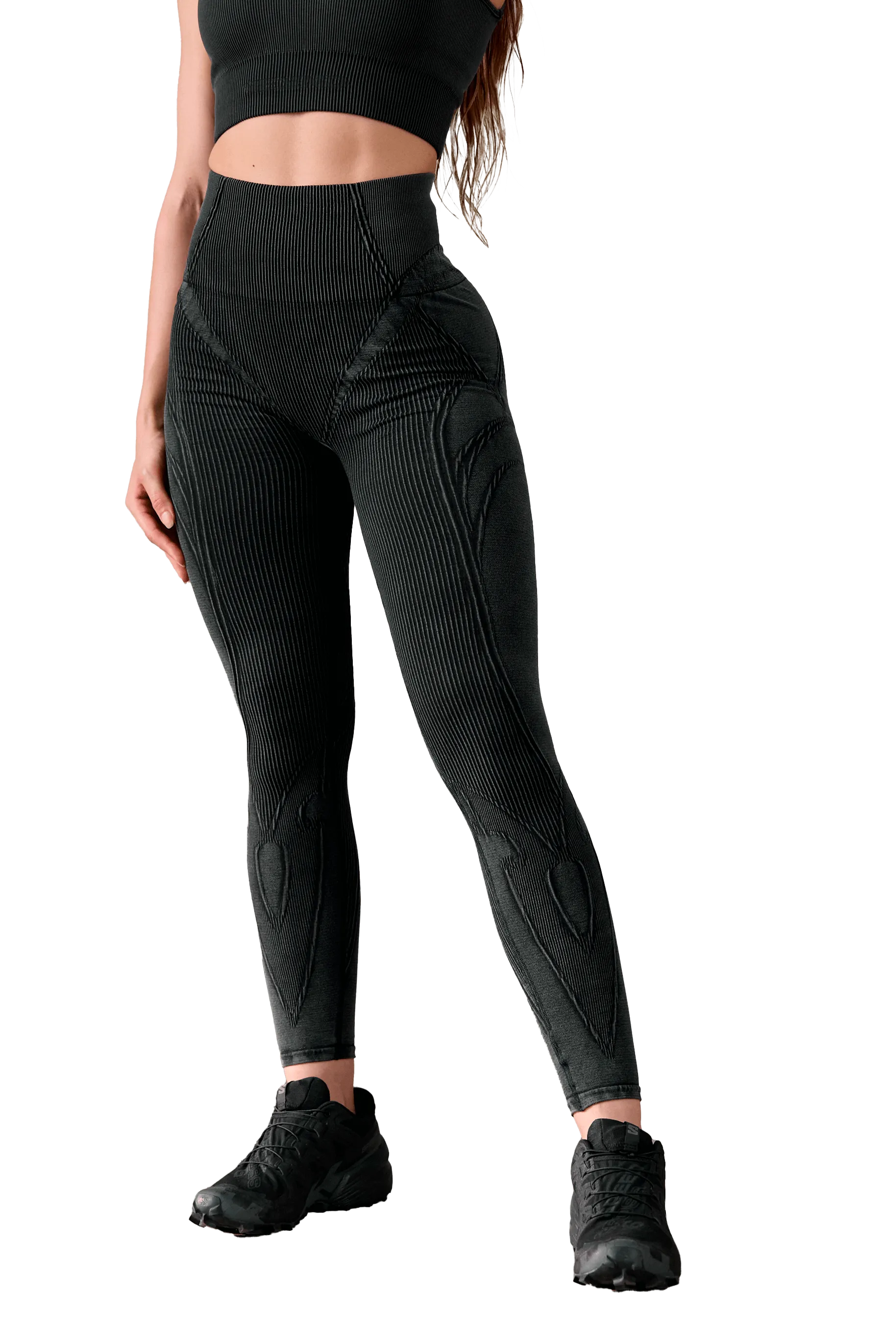 Work Commute Extra Soft Feel Good LEGGINGS SEAMLESS - Black Vintage