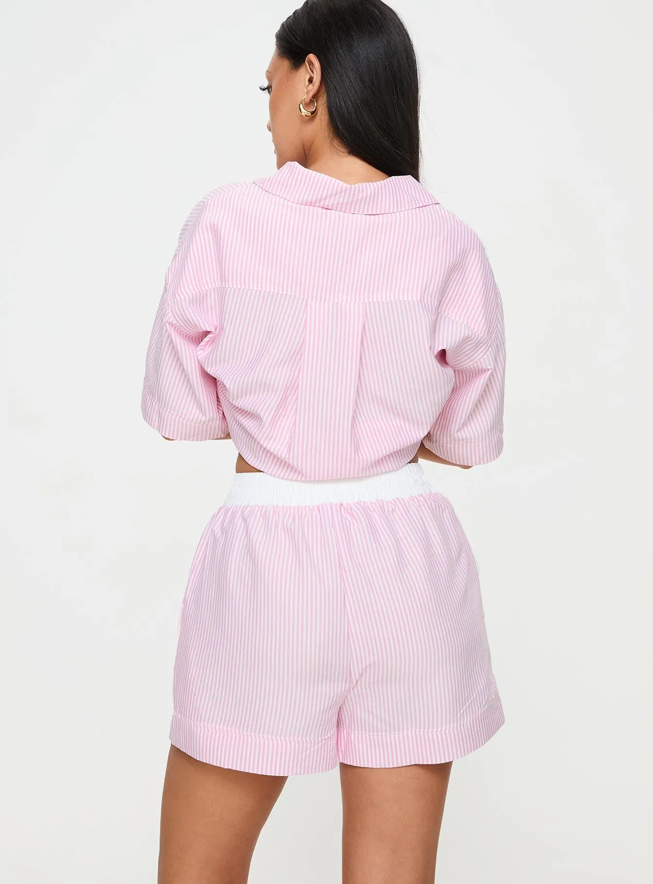 Early Riser Sleep Shorts Pink Stripe Motion Core Zoom Proper