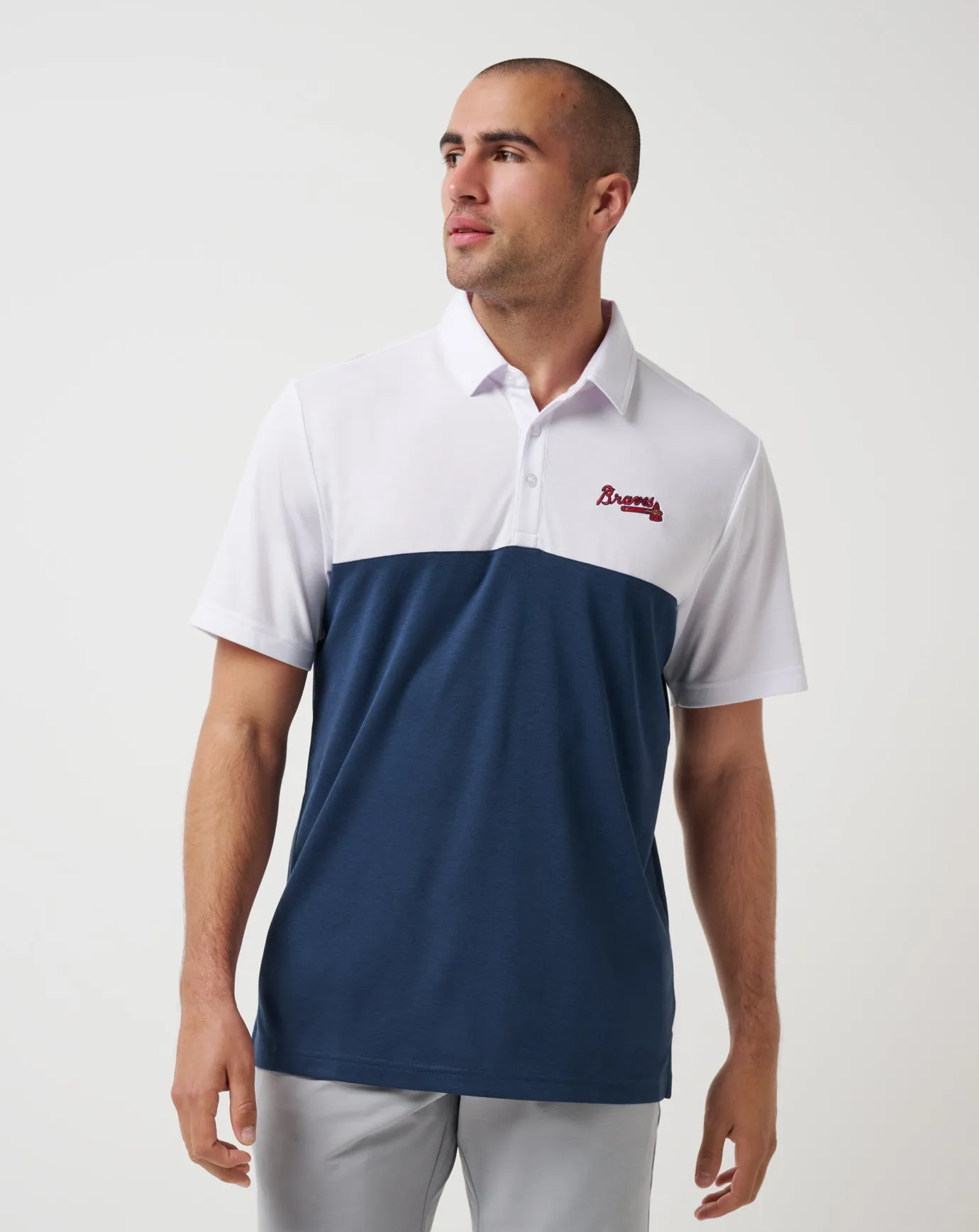 Golf Clubhouse Colorfast Construction Atlanta Braves Home Run Leader Polo