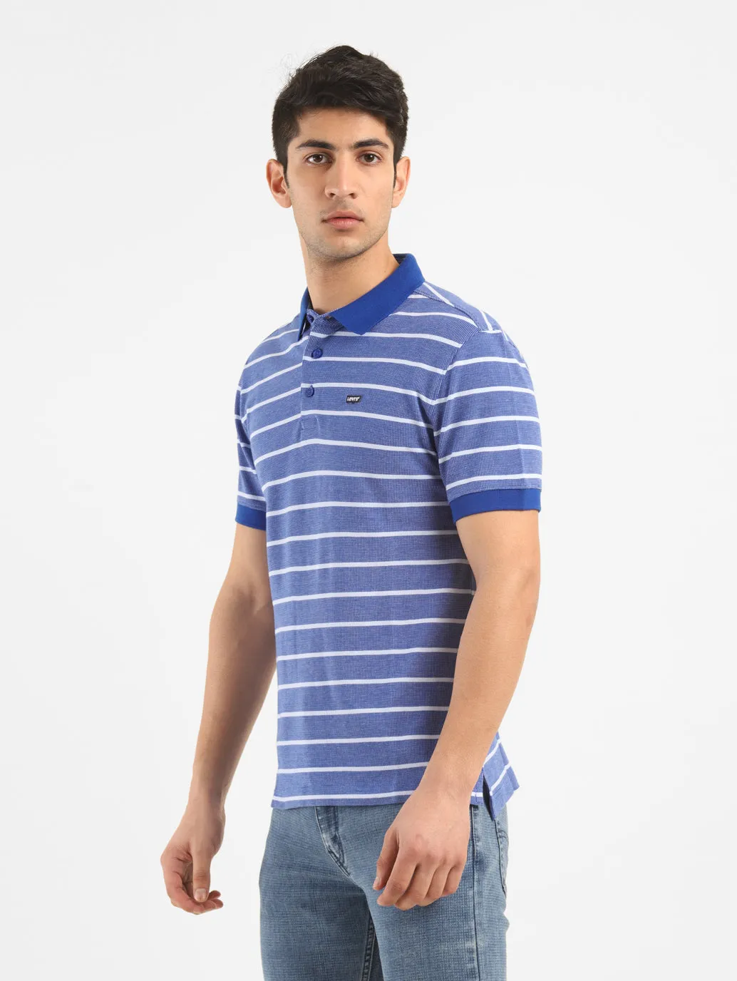 Men's Striped Polo T-shirt Layering Staple
