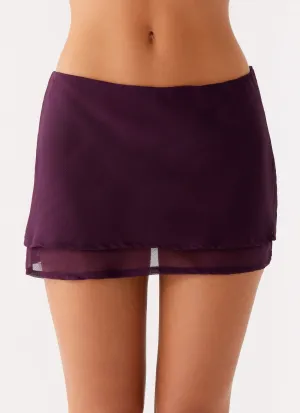 Non-Pilling Caleb Mini Skirt - Plum