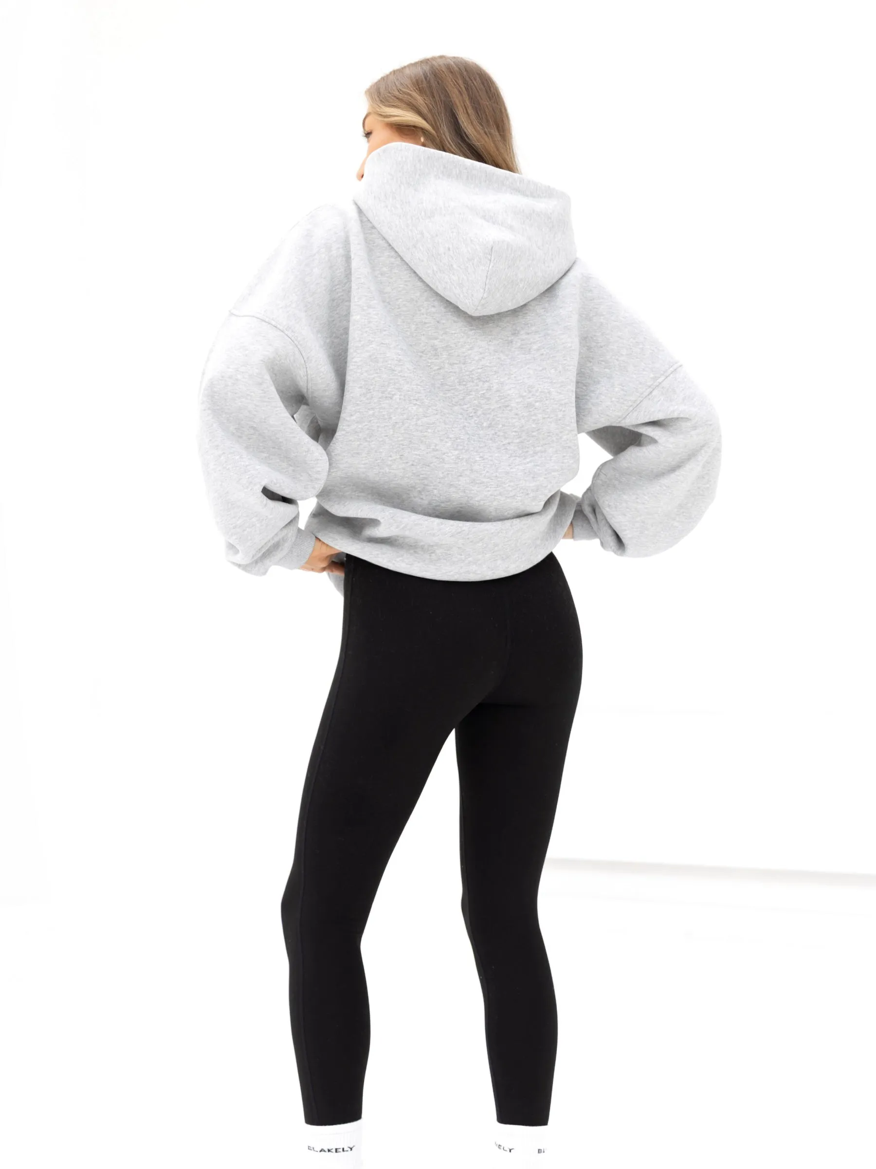 Logo Oversized Hoodie - Marl Grey forest hike Sports Apparel