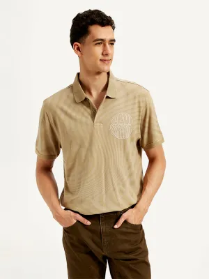 EcoFriendly Material Men's Abstract Print Slim Fit Polo T-Shirt