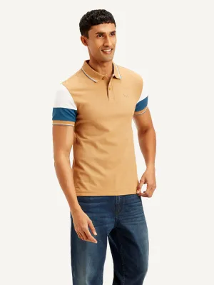 Holiday Outfit Trendy Prints Men's Colorblock Slim Fit Polo T-shirt
