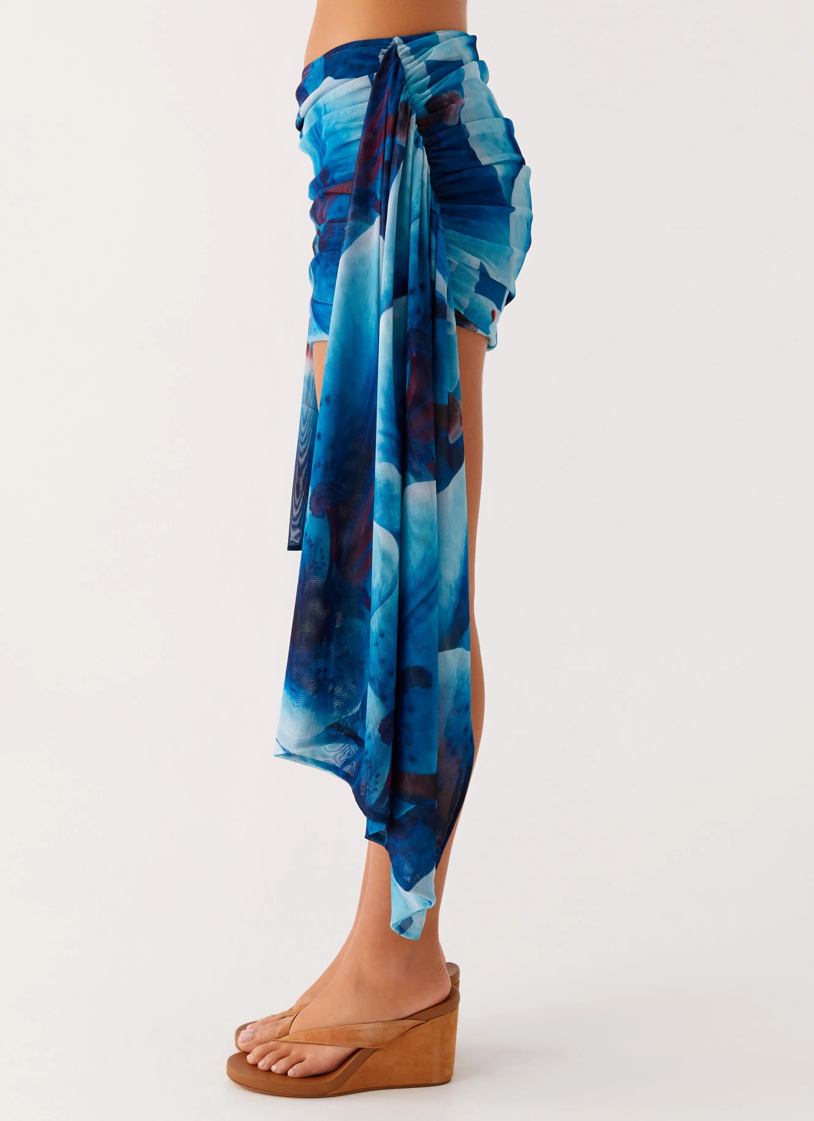 Perfectly Fit Look Tigerlily Micro Skirt - Turquoise Floral