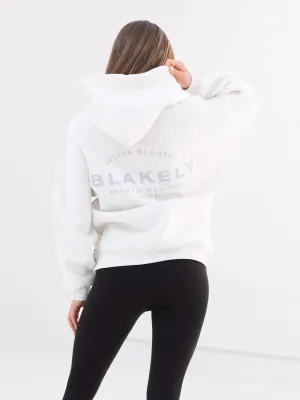 Active Studios Oversized Hoodie - Marl White & Light Violet Street Look Brushed Fleece