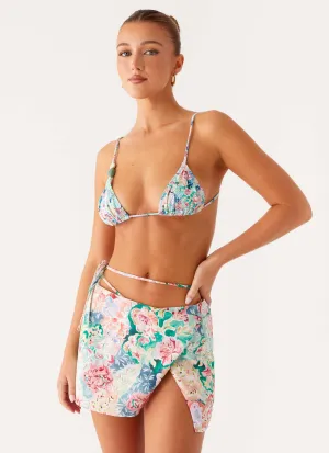 Miradelle Wrap Mini Skirt - Santorini Floral Comfortable Layering