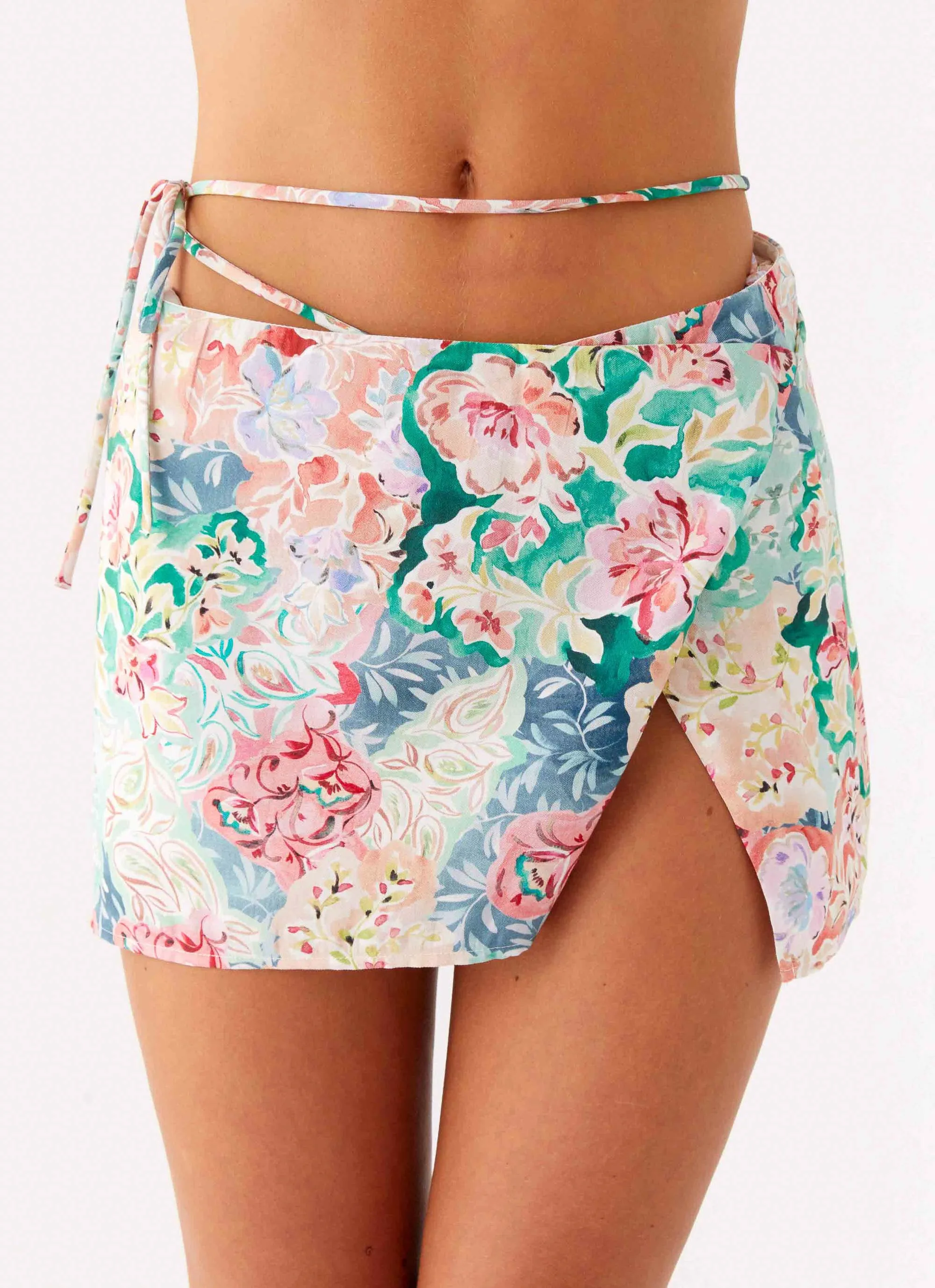 Miradelle Wrap Mini Skirt - Santorini Floral Mood Booster Perfect Fit