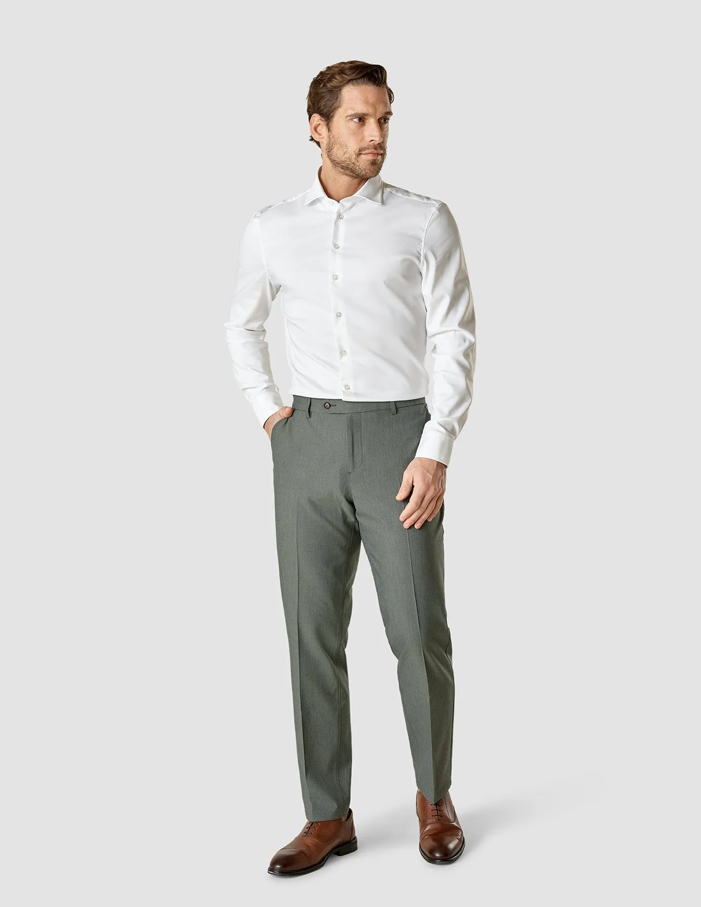Odor Control Treatment Essential Suit Pants Regular Green Melange