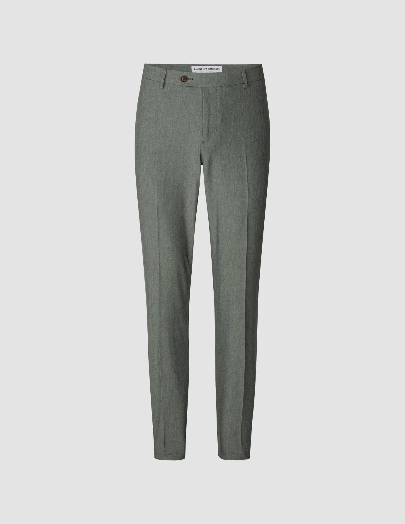 Essential Suit Pants Regular Green Melange Seamless construction Stain Release Finish
