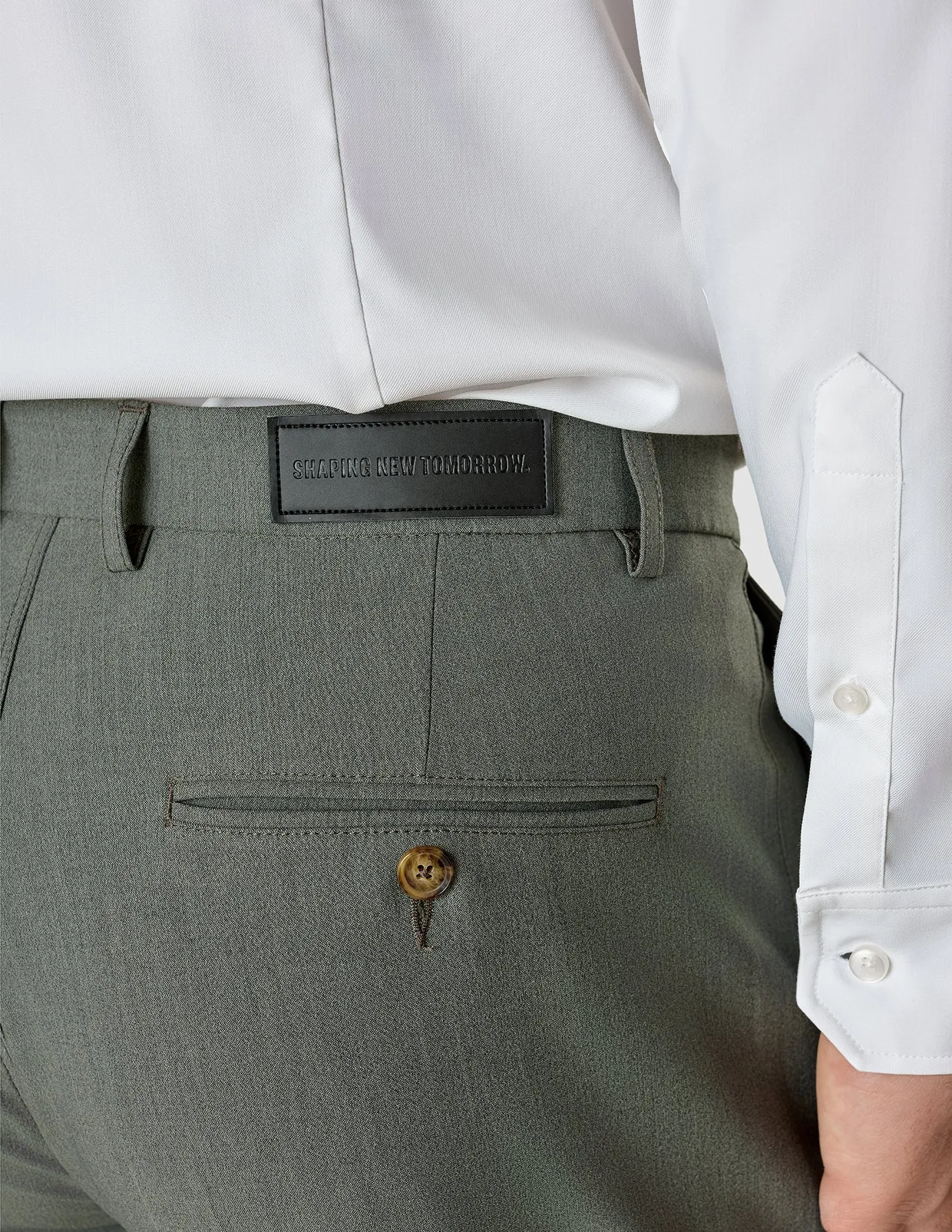 GussetedCrotch Trendy Layering Essential Suit Pants Regular Green Melange
