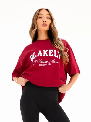 Animal print wildness Melrose Ultra Oversized T-Shirt - Cherry Red