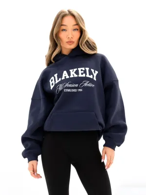 Metallic look Melrose Oversized Hoodie - True Navy