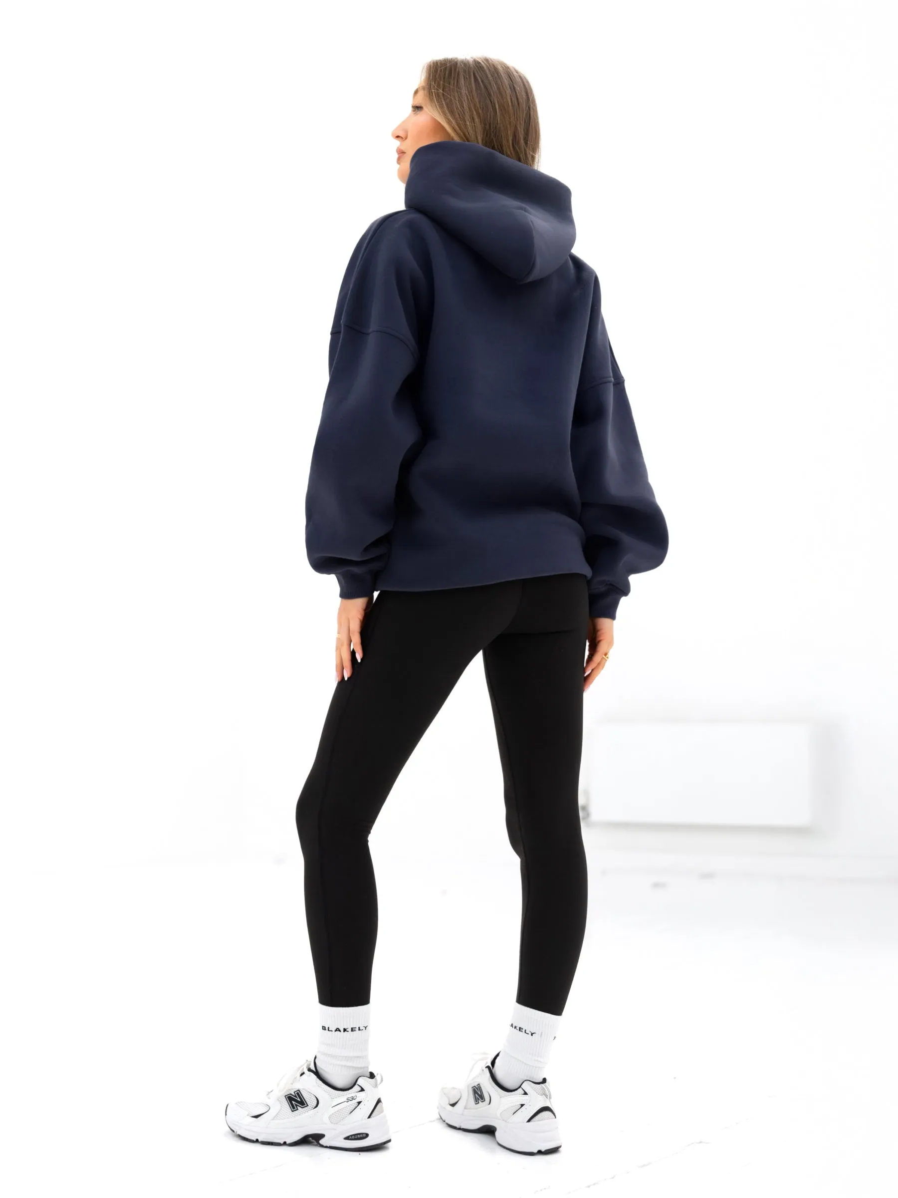 Melrose Oversized Hoodie - True Navy Flexible Waistband Organic Cotton