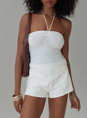 Metro Mode Grigio Cord Shorts Ivory