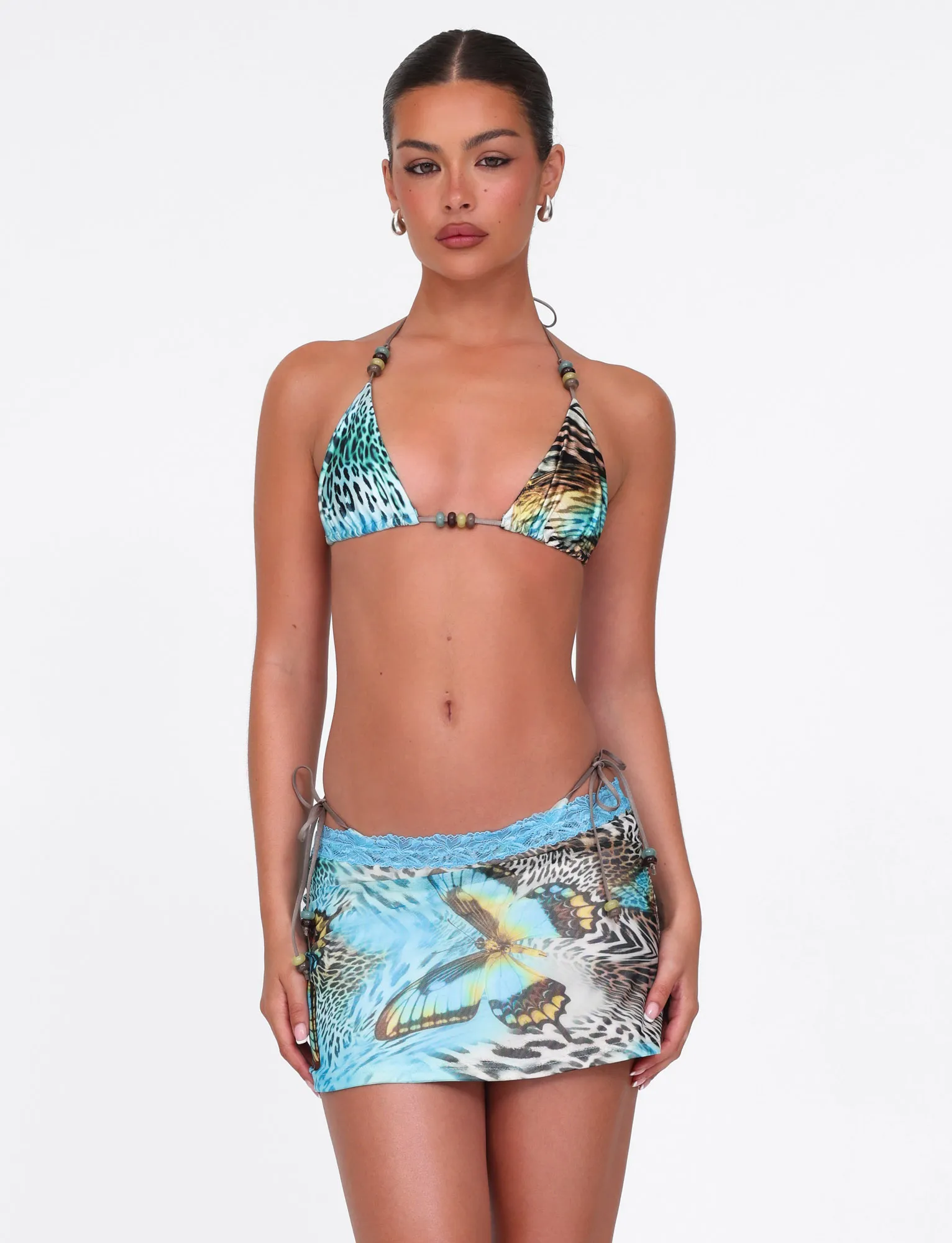 FINLEA MINI SKIRT - MULTI : ANIMAL : BUTTERFLY ANIMAL Buttery Soft Texture