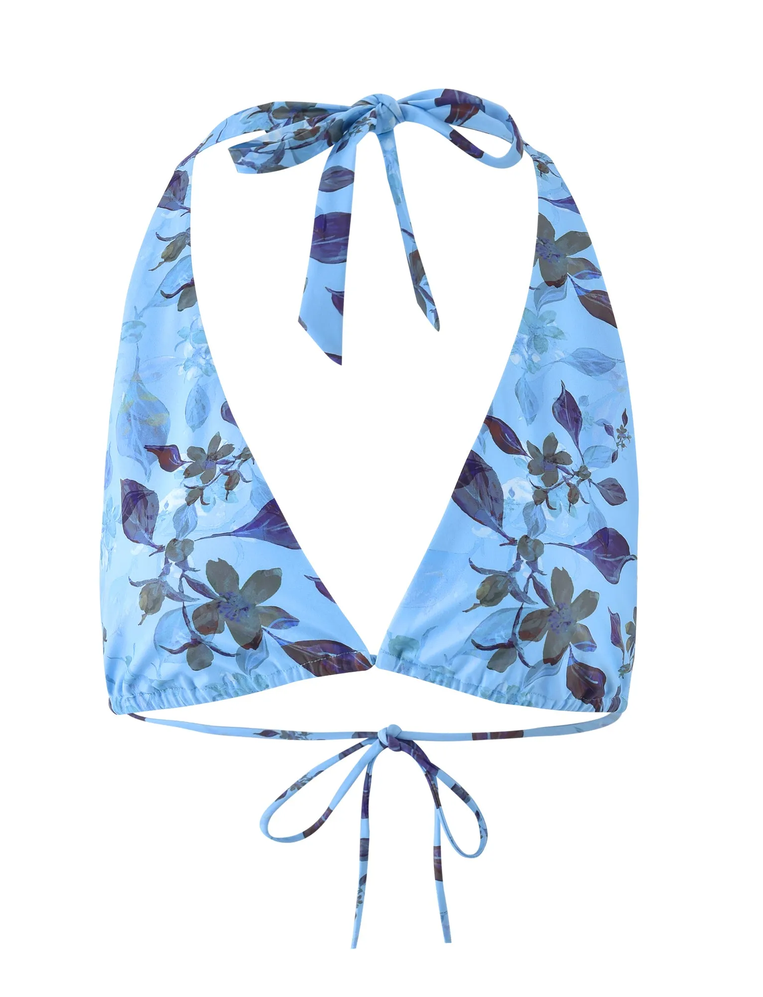 Textured Fabric STACI BIKINI TOP - BLUE : WATERCOLOUR