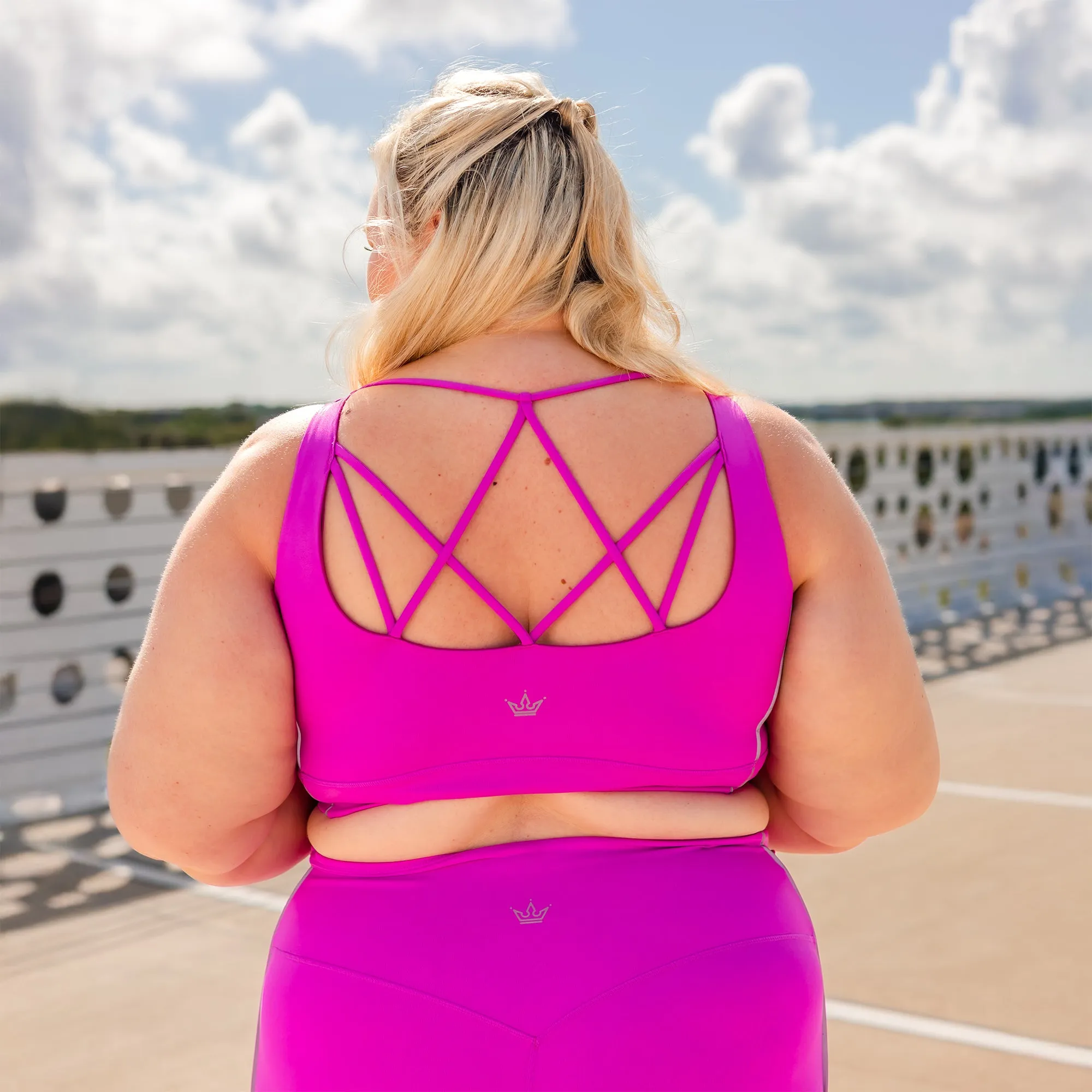 Durable Stitching Electric Berry Sports Bra