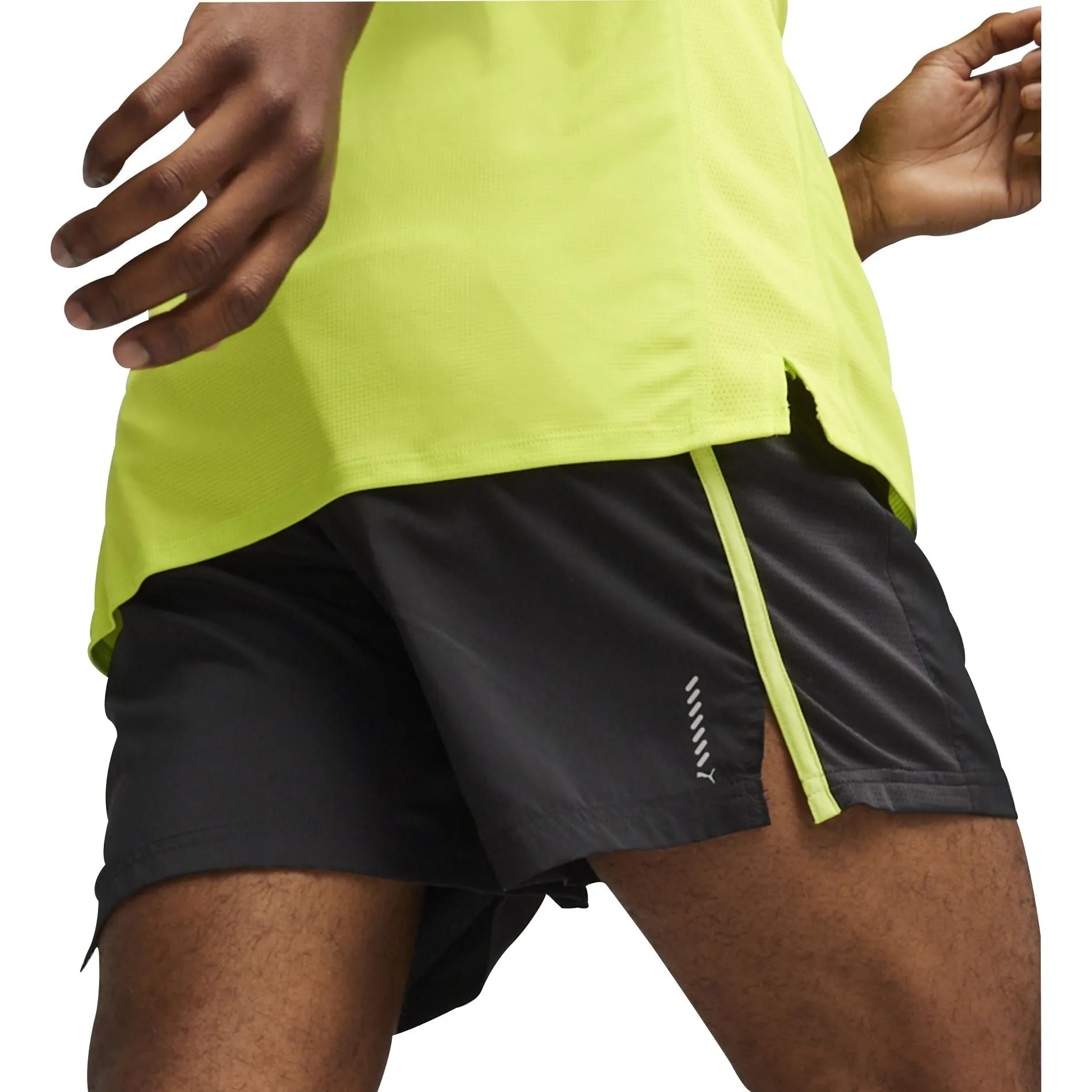 Flexible Gusset Design Puma Run Favourite Velocity 5 Inch Mens Running Shorts - Black